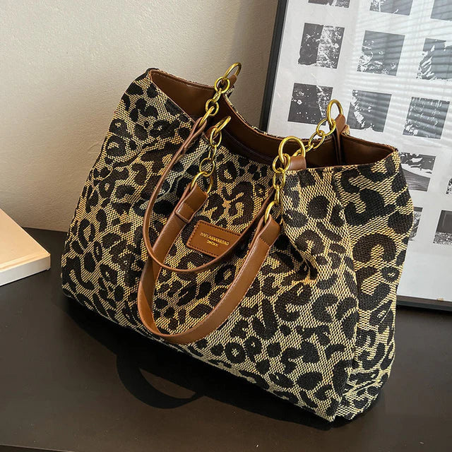 Tavira | Leopard Charm Tote Bag