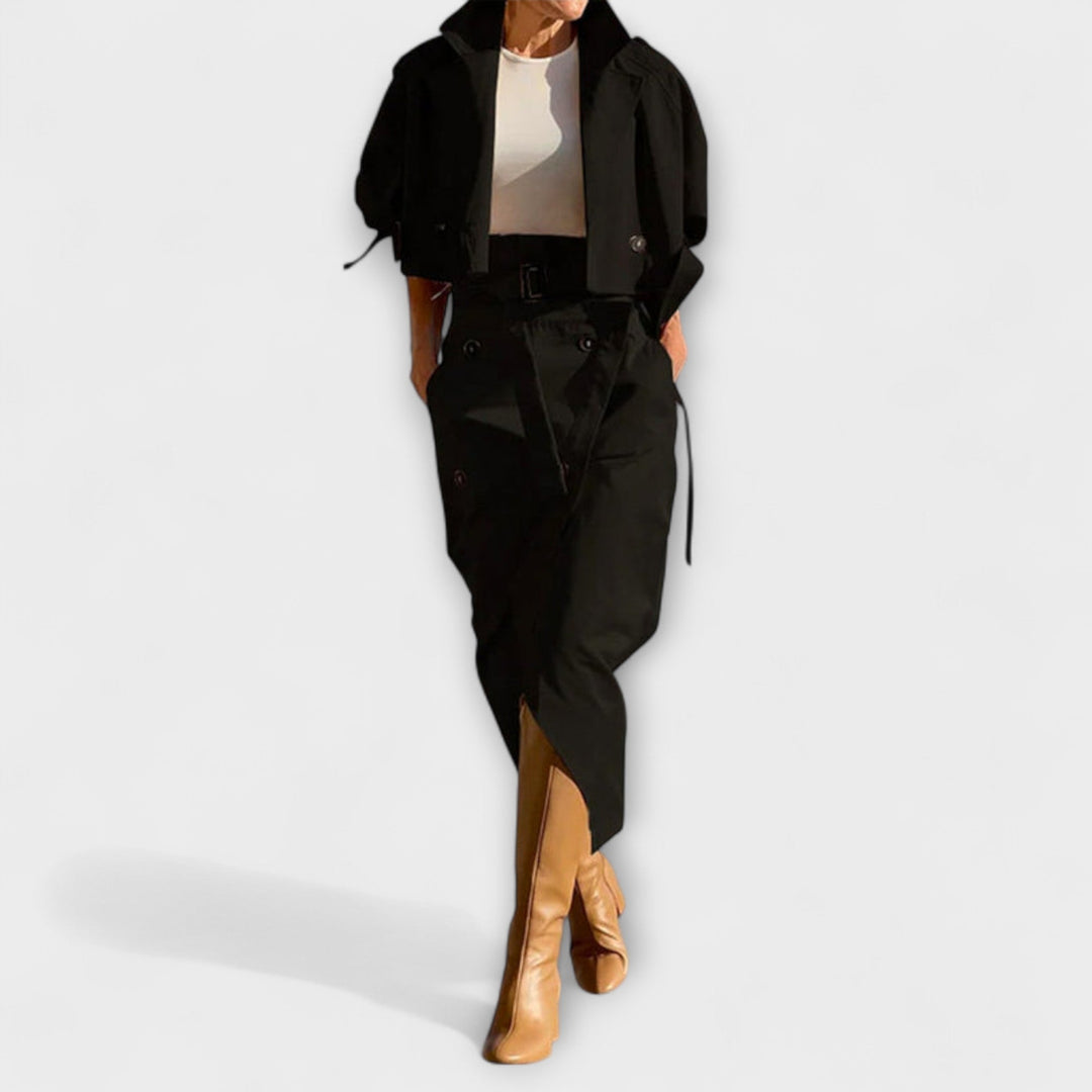Lyra | Elegant Jacket | Midi Skirt with Pockets