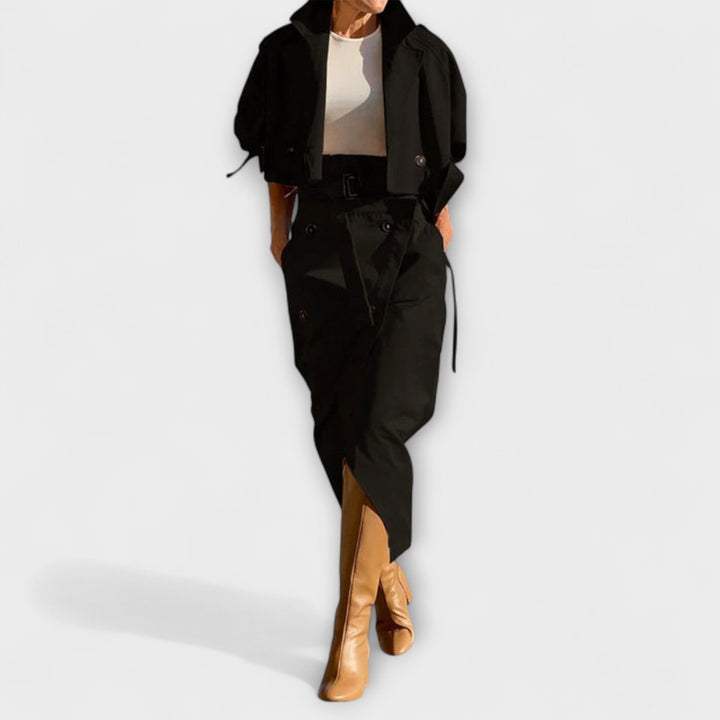 Lyra | Elegant Jacket | Midi Skirt with Pockets