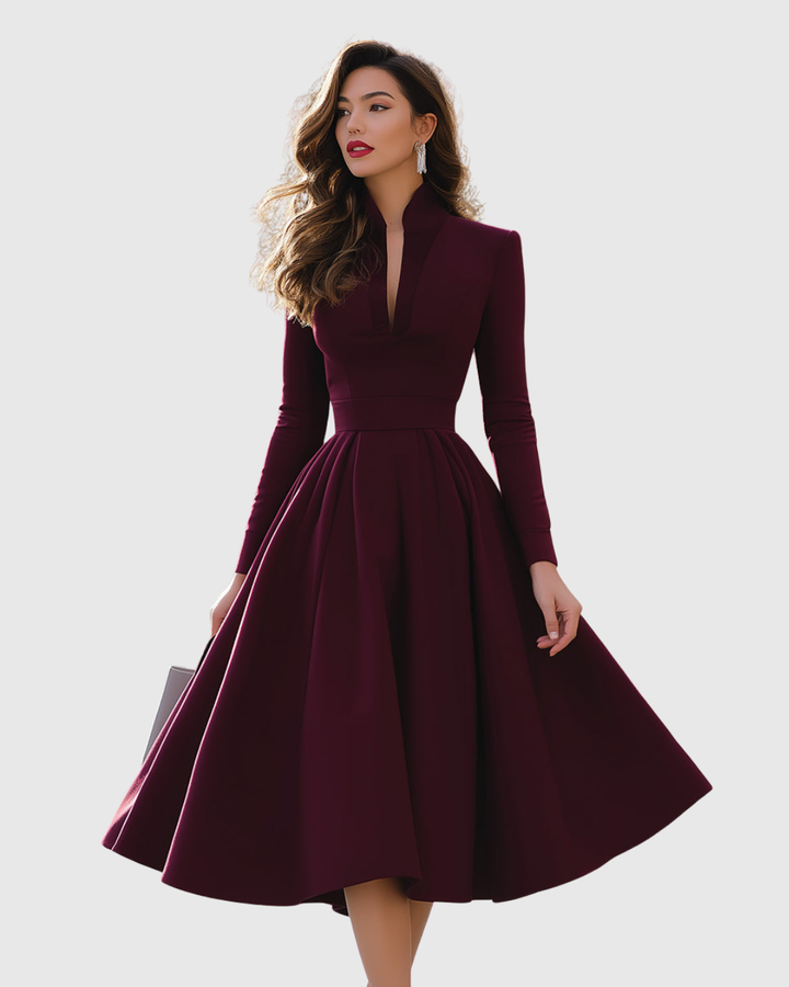 Avelina | V Neck Midi Dress