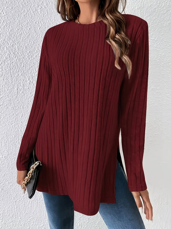 Charlotte | Crew Neck Ribbed T-Shirt