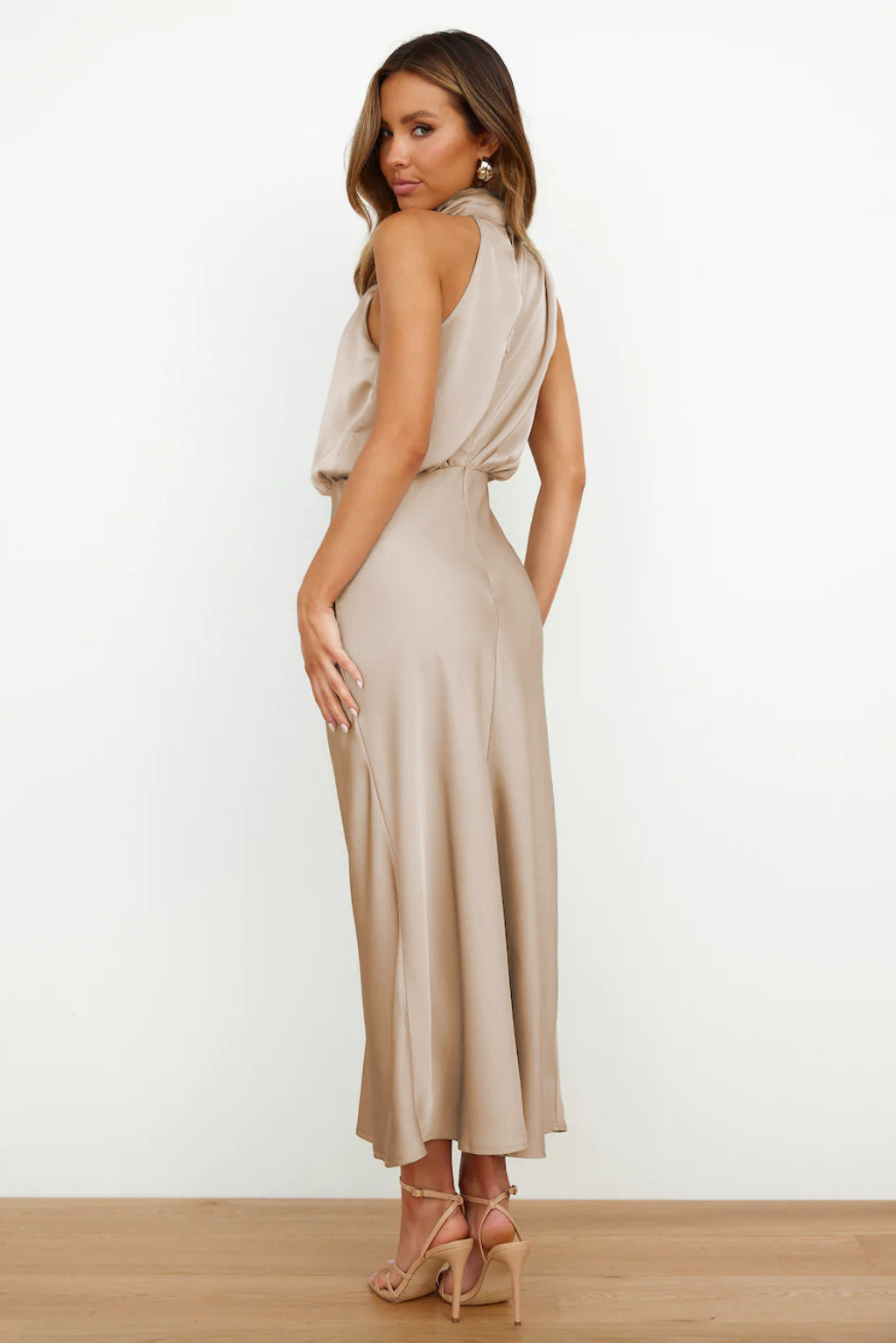 Valentina | Satin Drape Midi Dress