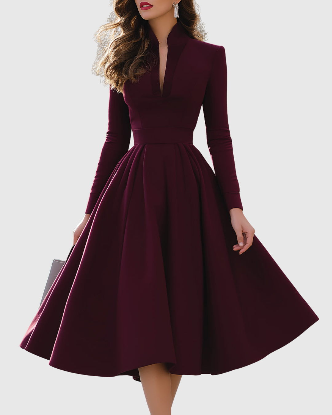 Avelina | V Neck Midi Dress