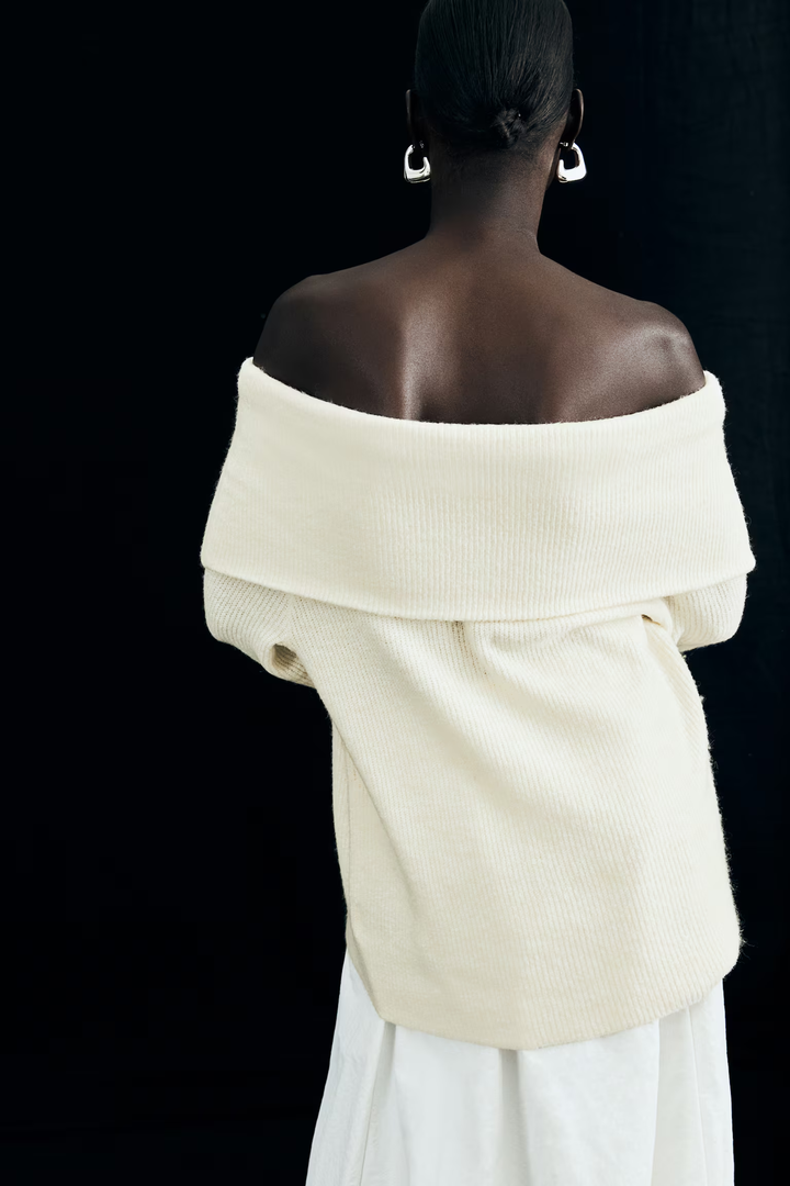 Joliana | Off-Shoulder Layered Knitted Top
