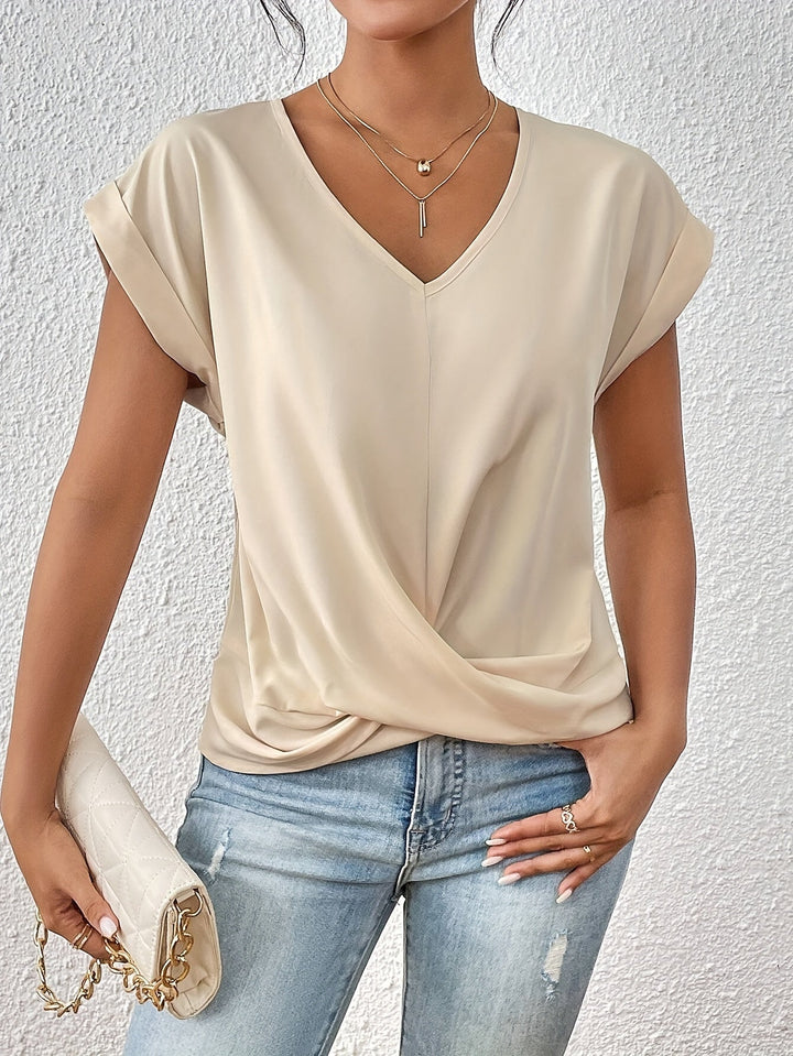 Violet | Twist Front V Neck Top