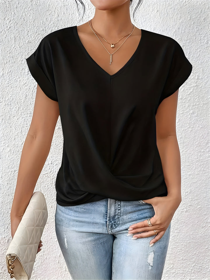 Violet | Twist Front V Neck Top