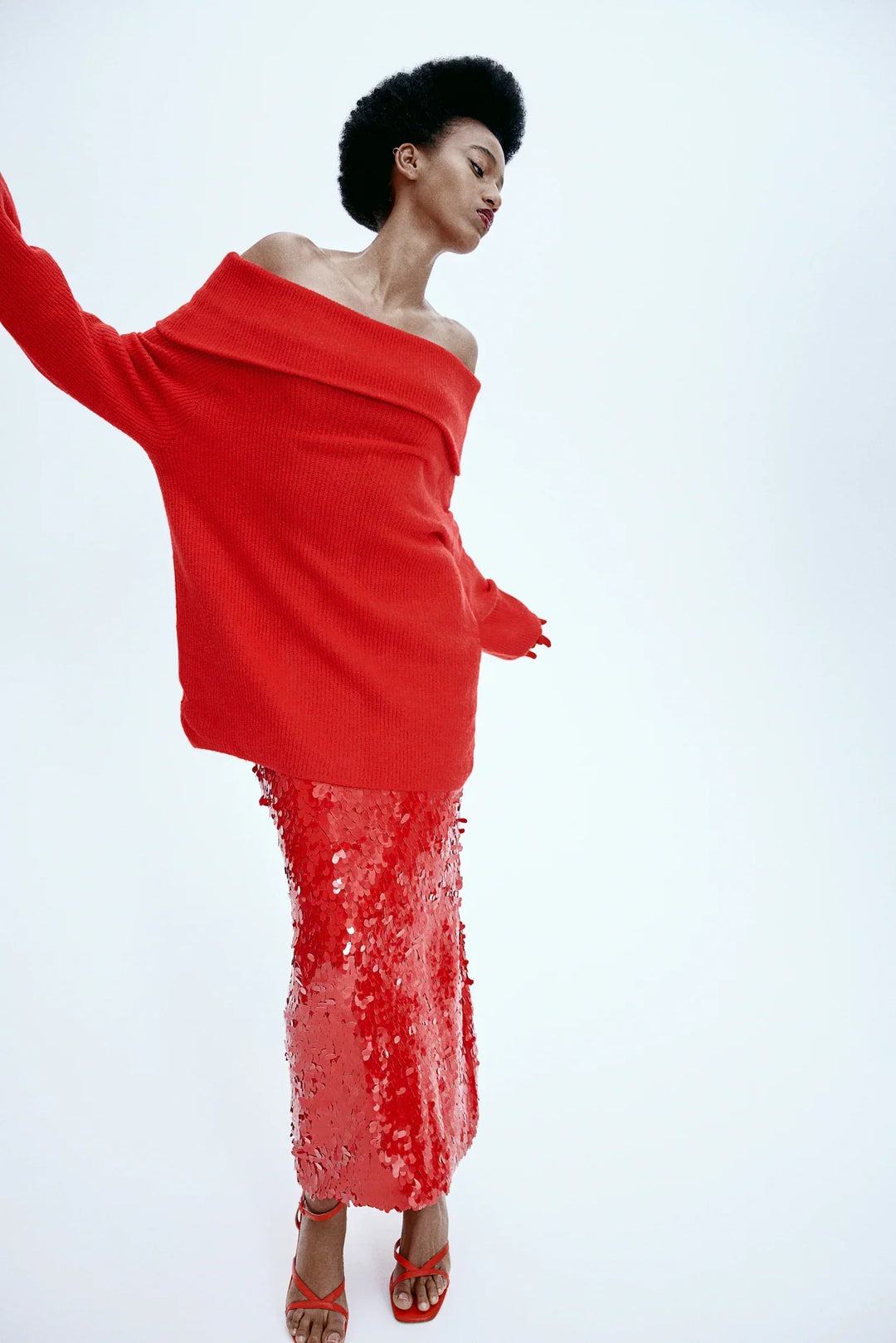 Joliana | Off-Shoulder Layered Knitted Top