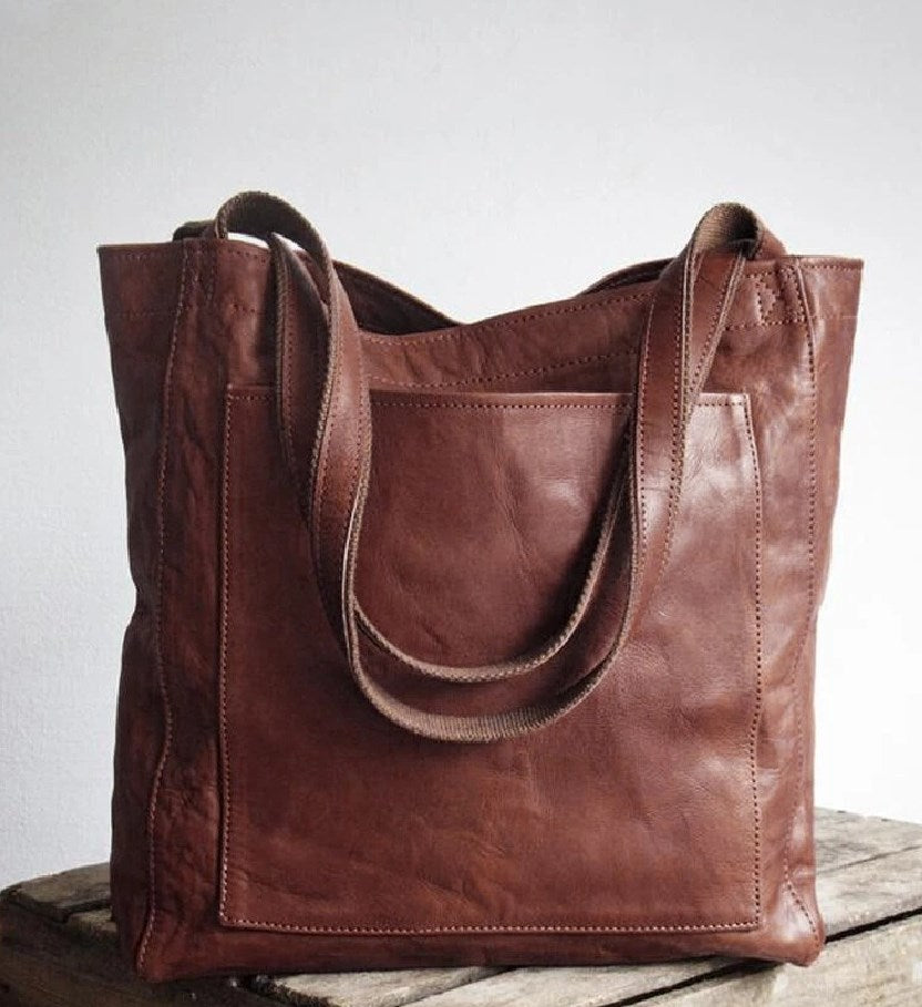 Clara | Classic Leather Tote Bag