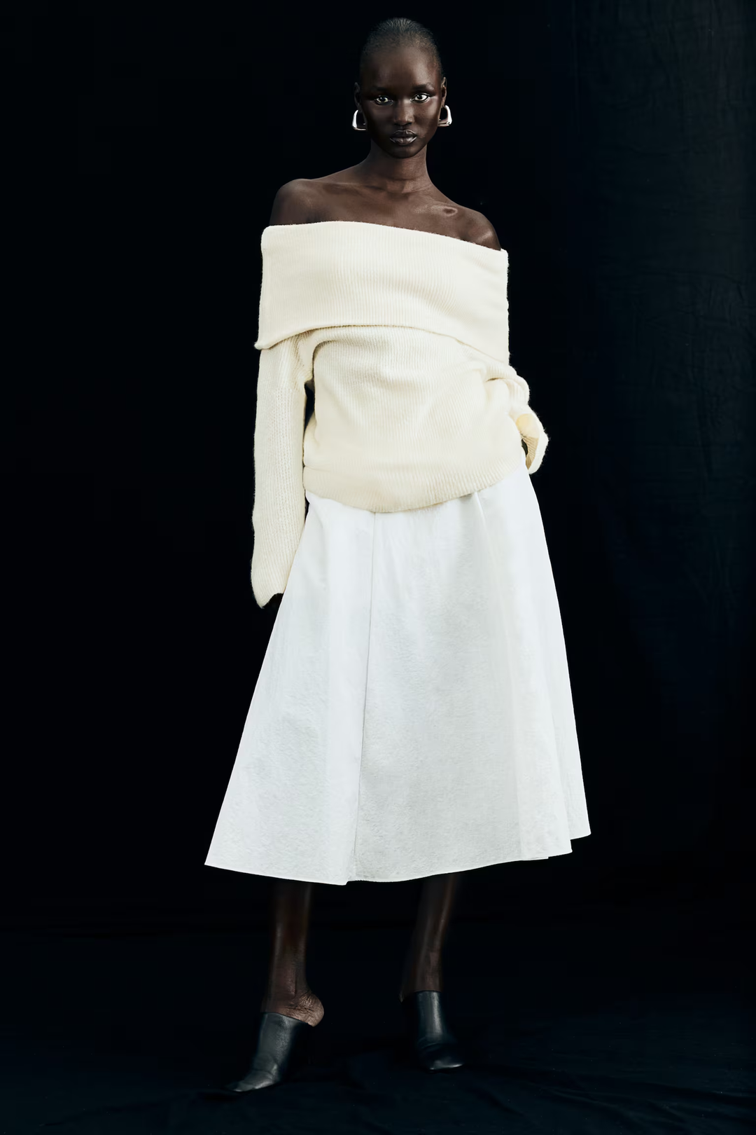 Joliana | Off-Shoulder Layered Knitted Top
