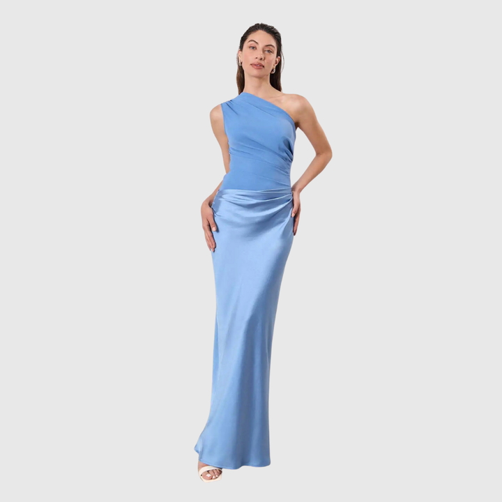 Aleida | One Shoulder Satin Maxi Dress