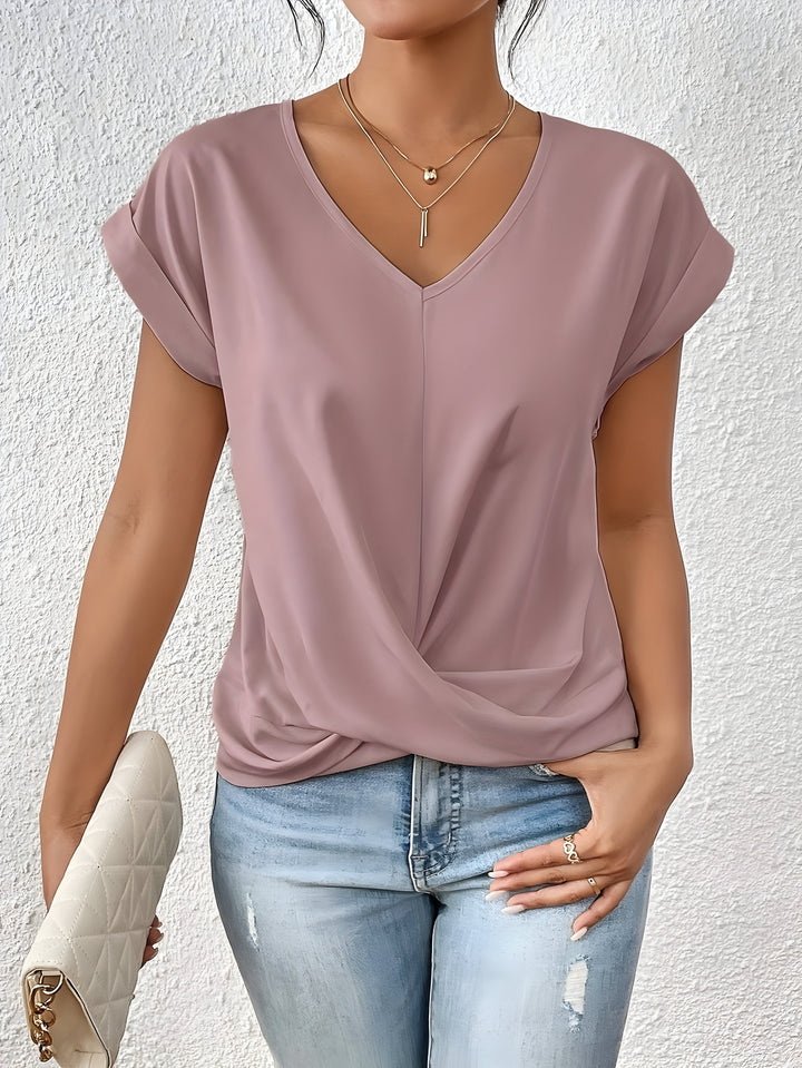 Violet | Twist Front V Neck Top