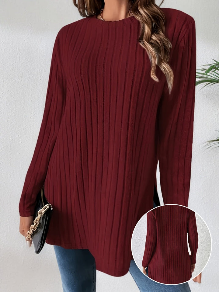 Charlotte | Crew Neck Ribbed T-Shirt