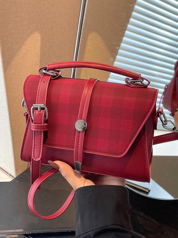 Alwina | Trendy Contrast Stitching Small Square Shoulder Bag