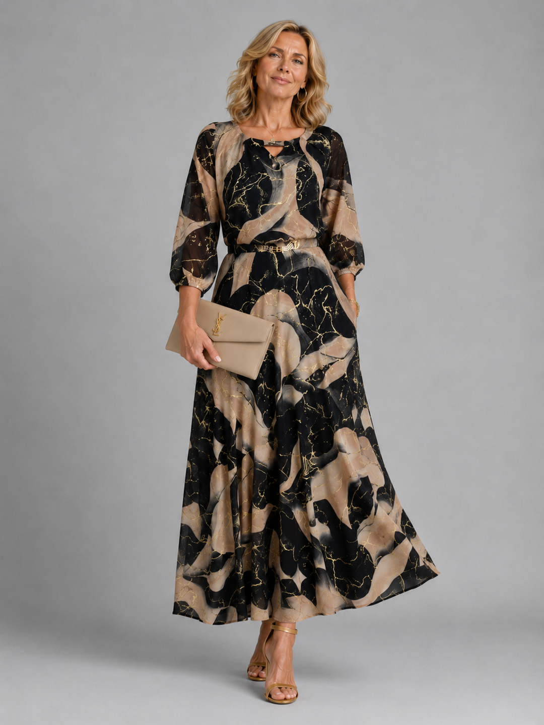 Chavelle | Printed Chiffon Maxi Dress