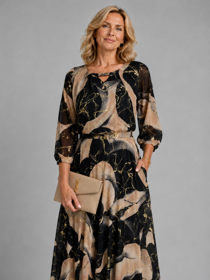 Chavelle | Printed Chiffon Maxi Dress