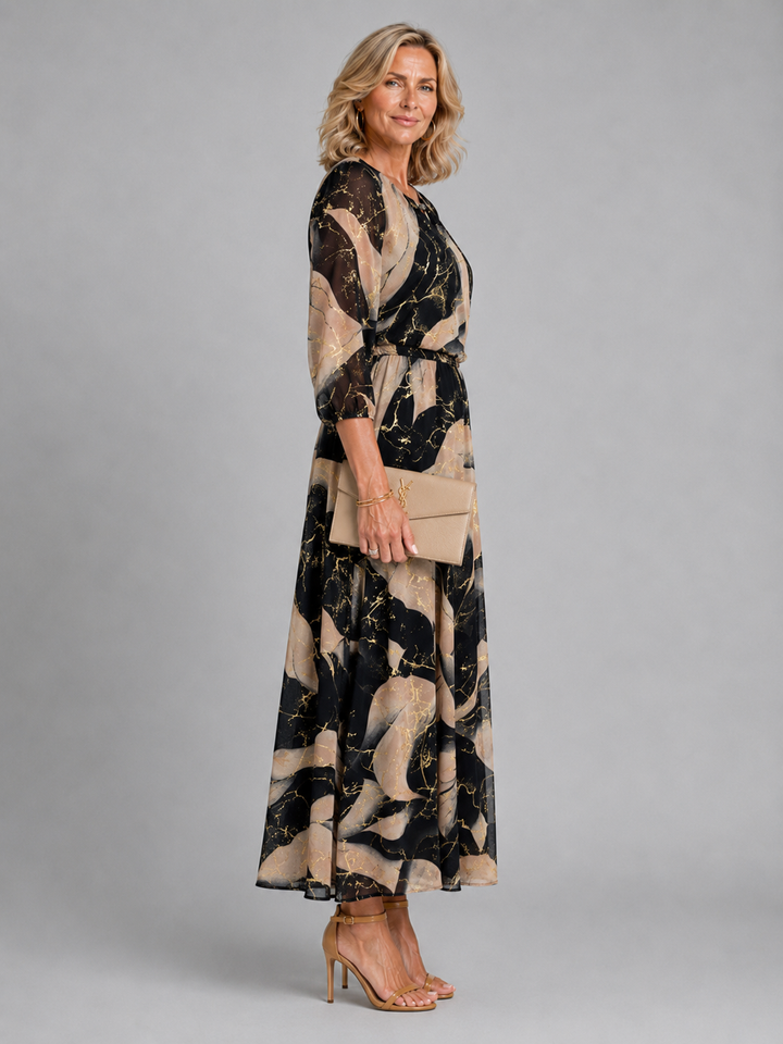 Chavelle | Printed Chiffon Maxi Dress