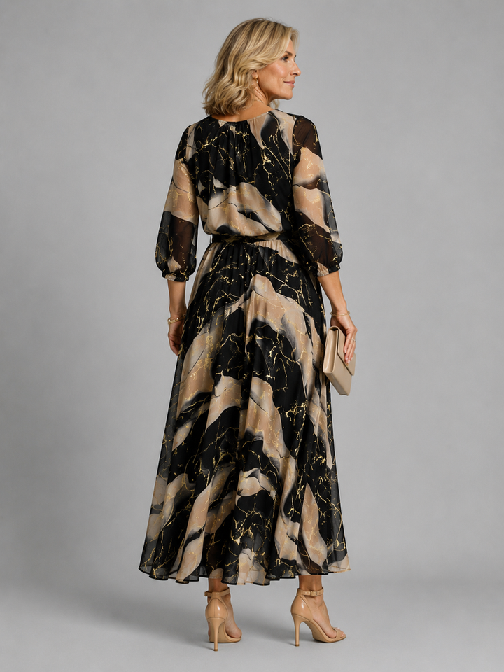 Chavelle | Printed Chiffon Maxi Dress