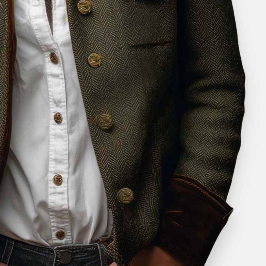 Geraldine | Tweed Jacket with Velvet Details