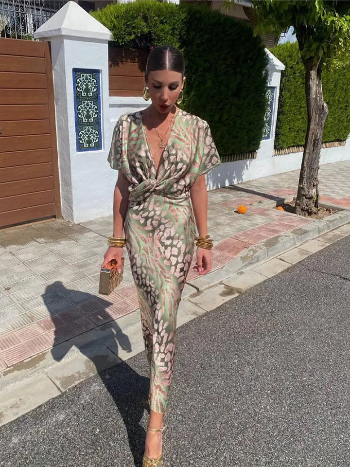 Oriana | Twist Front Maxi Dress