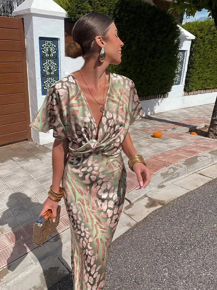 Oriana | Twist Front Maxi Dress