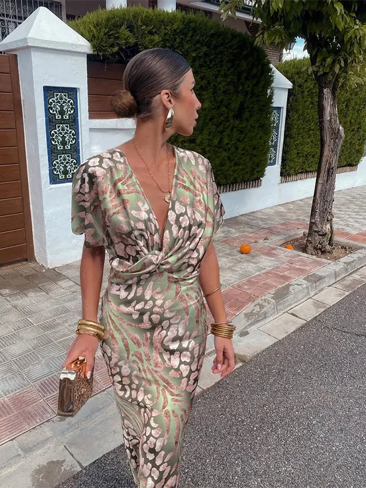 Oriana | Twist Front Maxi Dress