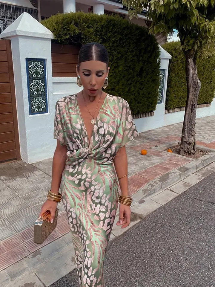 Oriana | Twist Front Maxi Dress