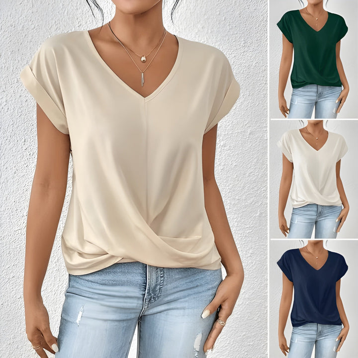 Violet | Twist Front V Neck Top