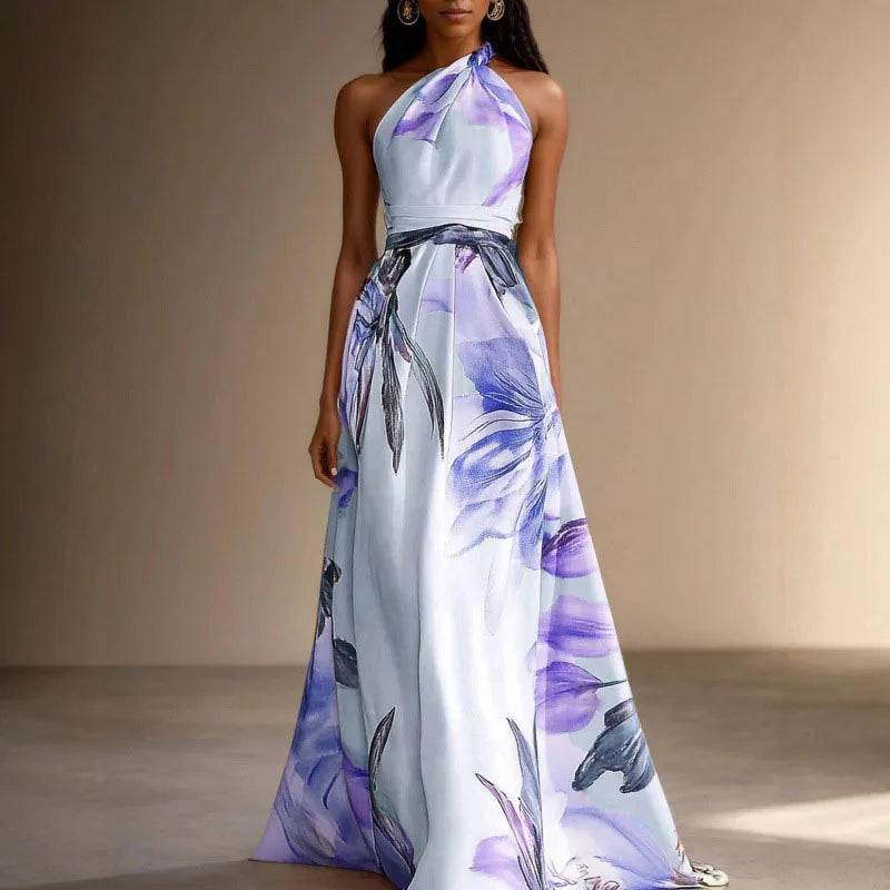 Liora | Floral Halter Maxi Dress