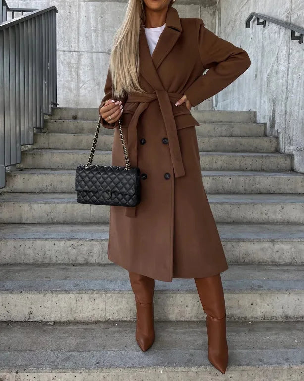 Gwyneth | Long Lapel Button Front Coat