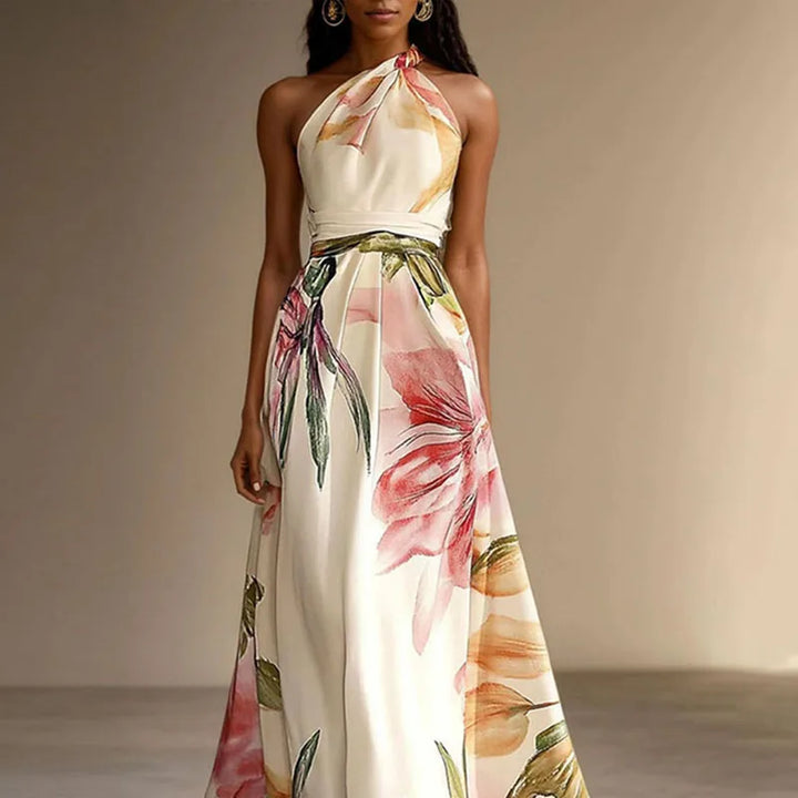 Liora | Floral Halter Maxi Dress