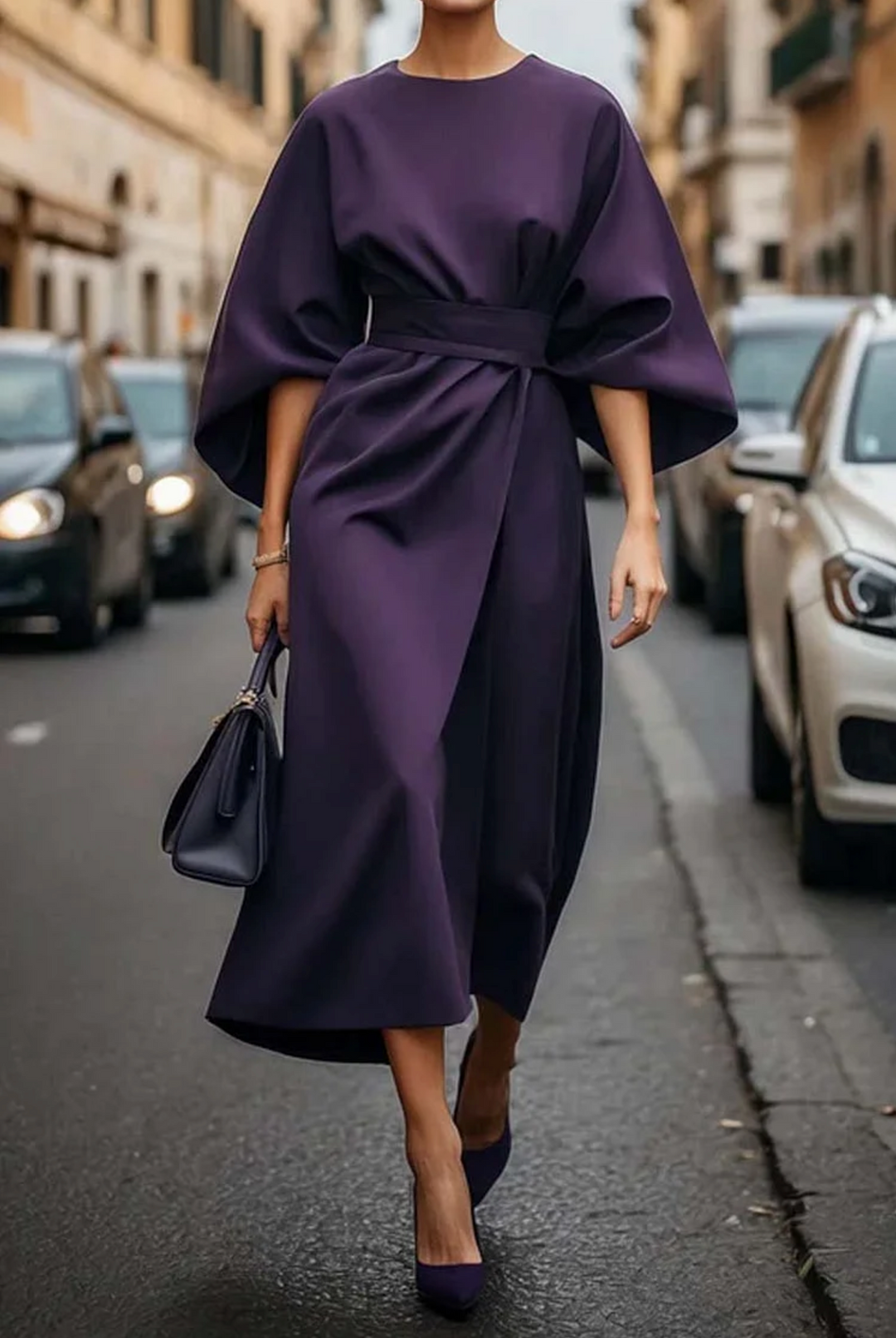Maya | Elegant Lantern Sleeve Dress