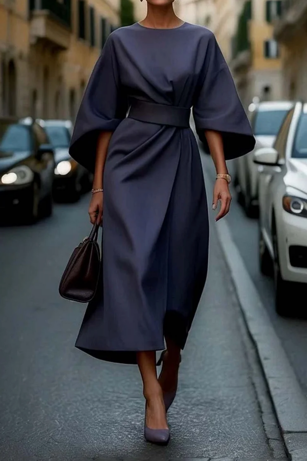Maya | Elegant Lantern Sleeve Dress