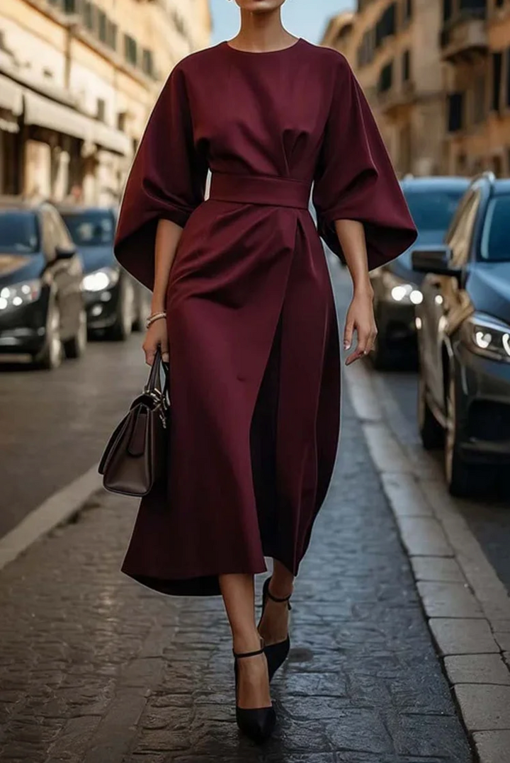 Maya | Elegant Lantern Sleeve Dress
