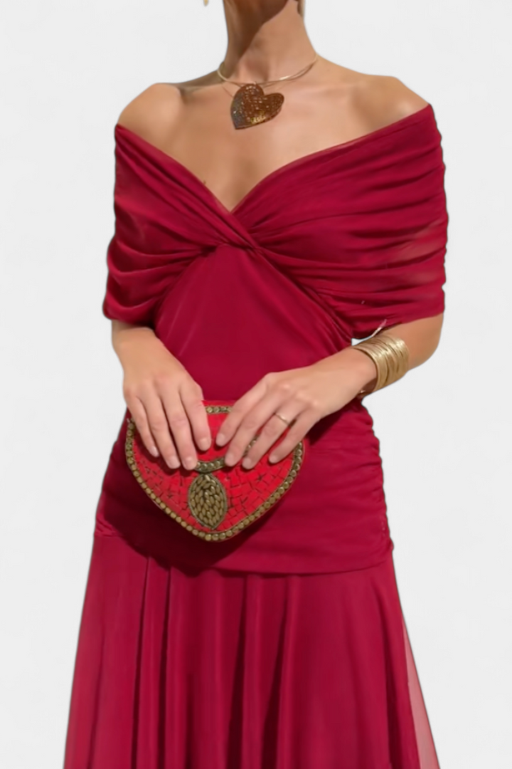Florendra | Long Floral V Neck Dress