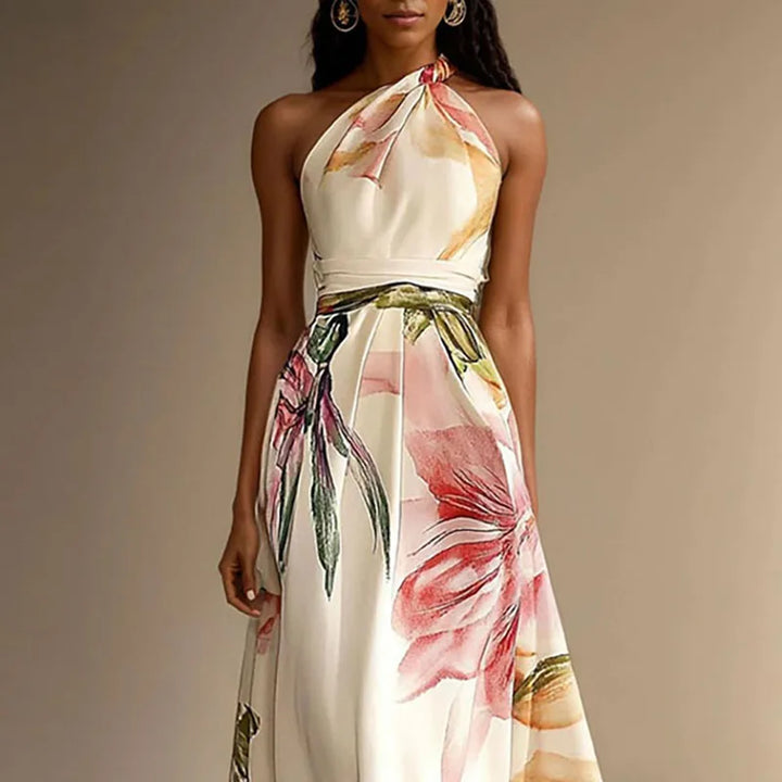 Liora | Floral Halter Maxi Dress