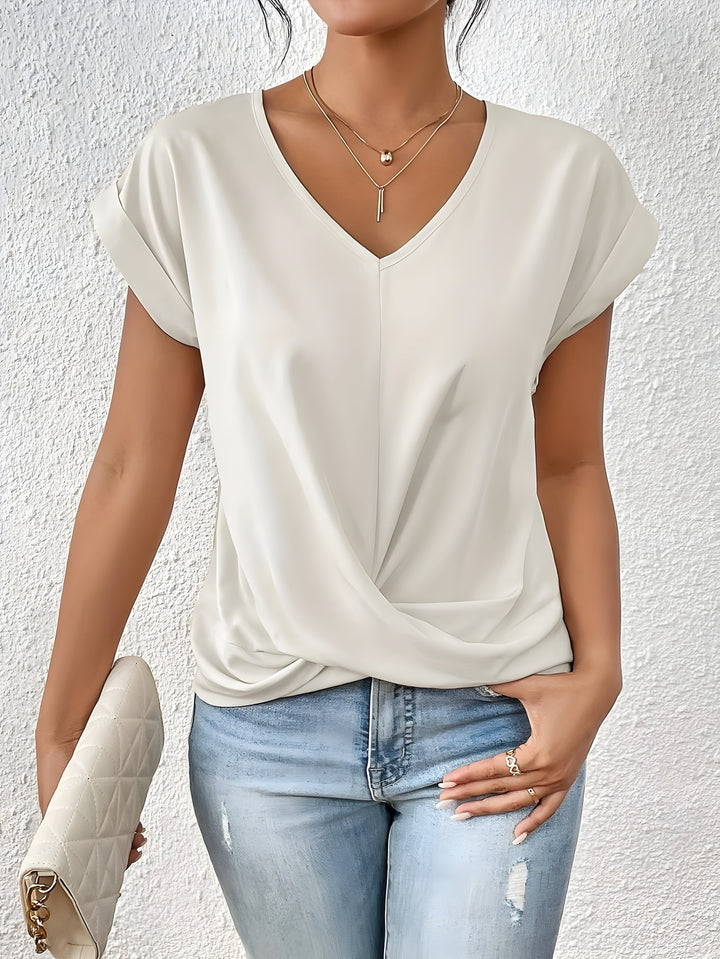 Violet | Twist Front V Neck Top