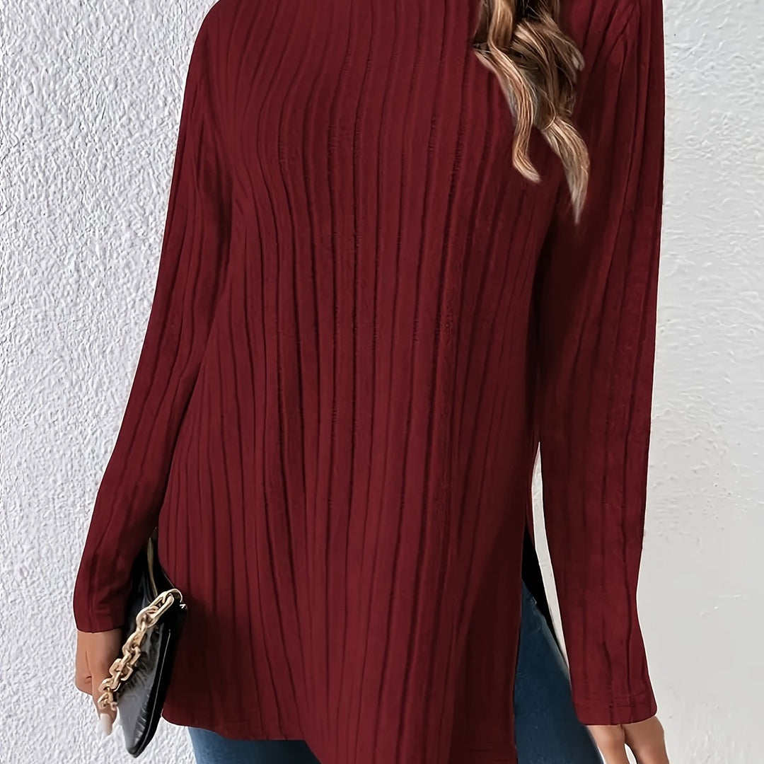 Charlotte | Crew Neck Ribbed T-Shirt