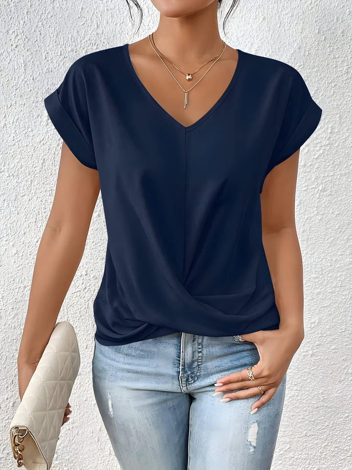 Violet | Twist Front V Neck Top