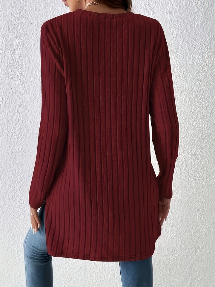 Charlotte | Crew Neck Ribbed T-Shirt