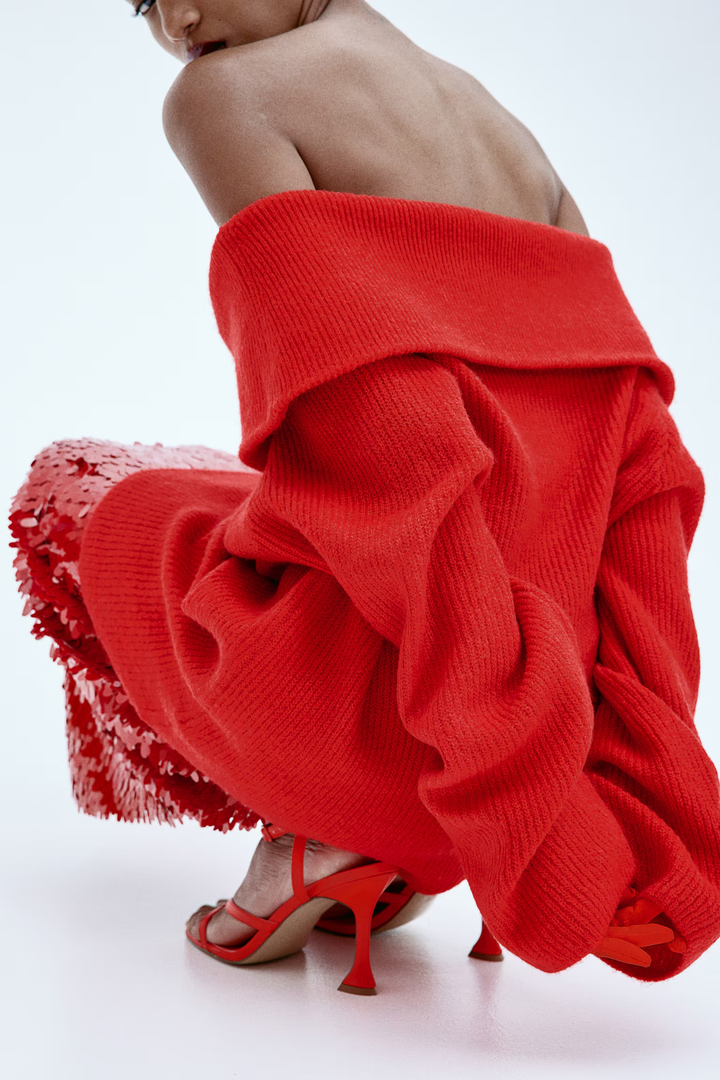 Joliana | Off-Shoulder Layered Knitted Top