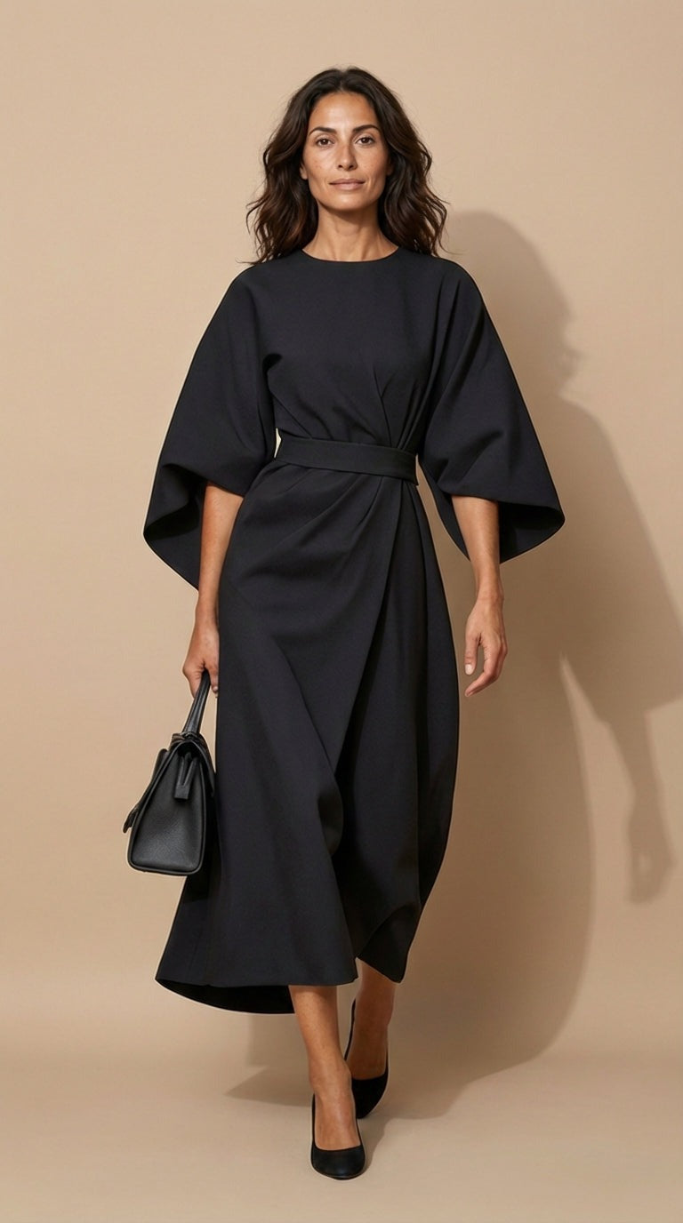Maya | Elegant Lantern Sleeve Dress