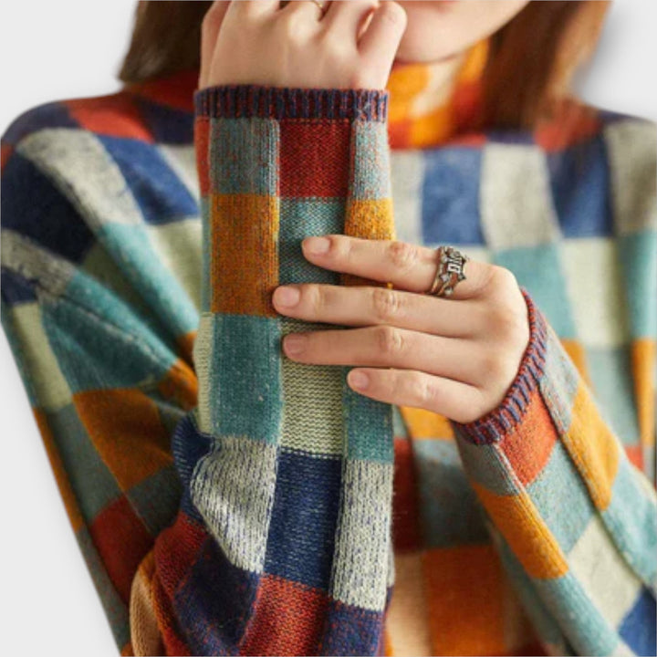 Erika | Patchwork Turtleneck Jumper