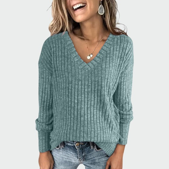Deri | Comfy V-Neck Long Sleeve Top